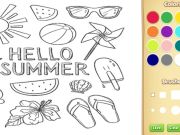 Jeu Bonjour livre de coloriage d'été pour les enfants en ligne