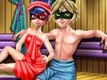 Jeu Fille pointillée, sauna, flirt  en ligne