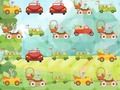 Jeu Les lapins conduisant des voitures correspondent 3 en ligne