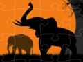 Jeu Puzzle de silhouette d'éléphant  en ligne