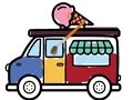 Jeu Coloriage de camions de crème glacée  en ligne