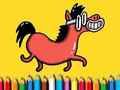 Jeu Retour à l'école : livre de coloriage poney  en ligne