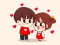 Jeu Aidez le couple à faire glisser le puzzle  en ligne