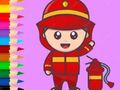 Jeu Livre de coloriage : Pompier  en ligne