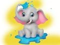 Jeu Livre de coloriage : Éléphant pulvérisant de l'eau  en ligne