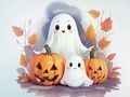 Jeu Livre de coloriage : Fantômes d'Halloween  en ligne