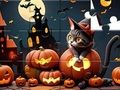 Jeu Puzzle : Chat d'Halloween  en ligne