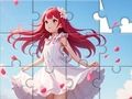 Jeu Puzzle : Fille en robe blanche  en ligne