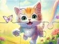 Jeu Puzzle : Chaton avec papillon  en ligne