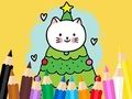 Jeu Livre de coloriage : chats et sapin de Noël  en ligne