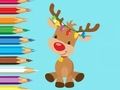 Jeu Livre de coloriage : Renne de Noël mignon  en ligne