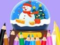 Jeu Livre de coloriage : Boule de cristal de Noël  en ligne