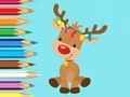 Jeu Livre de coloriage : Renne de Noël mignon  en ligne