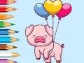 Jeu Livre de coloriage : Cochon ballon  en ligne