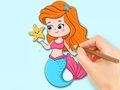 Jeu Livre de coloriage : Belle princesse sirène  en ligne