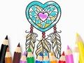 Jeu Livre de coloriage : Attrape-rêves en forme de cœur  en ligne