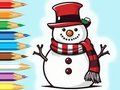 Jeu Livre de coloriage : Famille de bonhommes de neige  en ligne