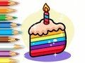 Jeu Livre de coloriage : Gâteau d'anniversaire  en ligne