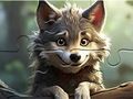 Jeu Puzzle : Loup souriant  en ligne