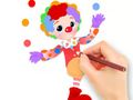 Jeu Livre de coloriage : Clown drôle  en ligne