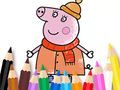 Jeu Livre de coloriage : Maman Cochon Hiver  en ligne
