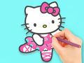 Jeu Livre de coloriage : Hello Kitty dansant  en ligne