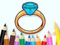 Jeu Livre de coloriage : Bague avec pierres précieuses  en ligne