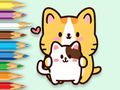 Jeu Livre de coloriage : un chat qui fait des câlins  en ligne