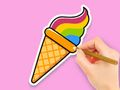 Jeu Livre de coloriage : Glace arc-en-ciel  en ligne