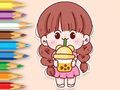 Jeu Livre de coloriage : Jolie fille  en ligne