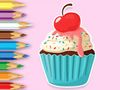 Jeu Livre de coloriage : Cupcake aux pommes  en ligne