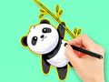 Jeu Livre de coloriage : Panda mange du bambou  en ligne