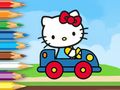 Jeu Livre de coloriage : Hello Kitty conduisant une voiture  en ligne