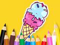 Jeu Livre de coloriage : Crème glacée fraîche  en ligne