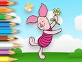 Jeu Livre de coloriage : Porcinet tient un moulin à vent jouet  en ligne