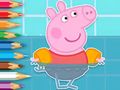 Jeu Livre de coloriage : Peppa nageant  en ligne