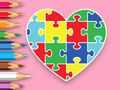 Jeu Livre de coloriage : Puzzle coeur en ligne Jeu Livre de coloriage : Puzzle coeur en ligne