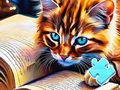Jeu Puzzle : Lecture de chat  en ligne