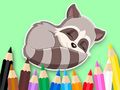 Jeu Livre de coloriage : Bébé raton laveur  en ligne