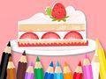 Jeu Livre de coloriage : Gâteau aux fraises  en ligne