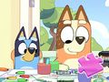 Jeu Puzzle : Journée de coloriage de la famille Bluey  en ligne