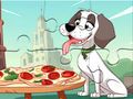 Jeu Puzzle : Chien mangeant de la pizza  en ligne