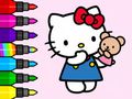 Jeu Livre de coloriage : Ours en peluche Hello Kitty  en ligne