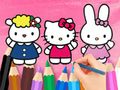 Jeu Livre de coloriage : Hello Kitty avec des amis  en ligne