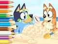 Jeu Livre de coloriage : Bluey sur la plage en ligne Jeu Livre de coloriage : Bluey sur la plage en ligne