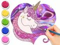 Jeu Livre de coloriage : Licorne lumineuse  en ligne