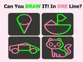 Jeu Test cérébral : puzzle de dessin d'une ligne  en ligne