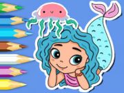 Jeu Livre de coloriage : Méduse Sirène  en ligne