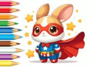 Jeu Livre de coloriage : Super Lapin  en ligne