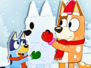Jeu Puzzle : Bonhomme de neige de Noël Bluey  en ligne